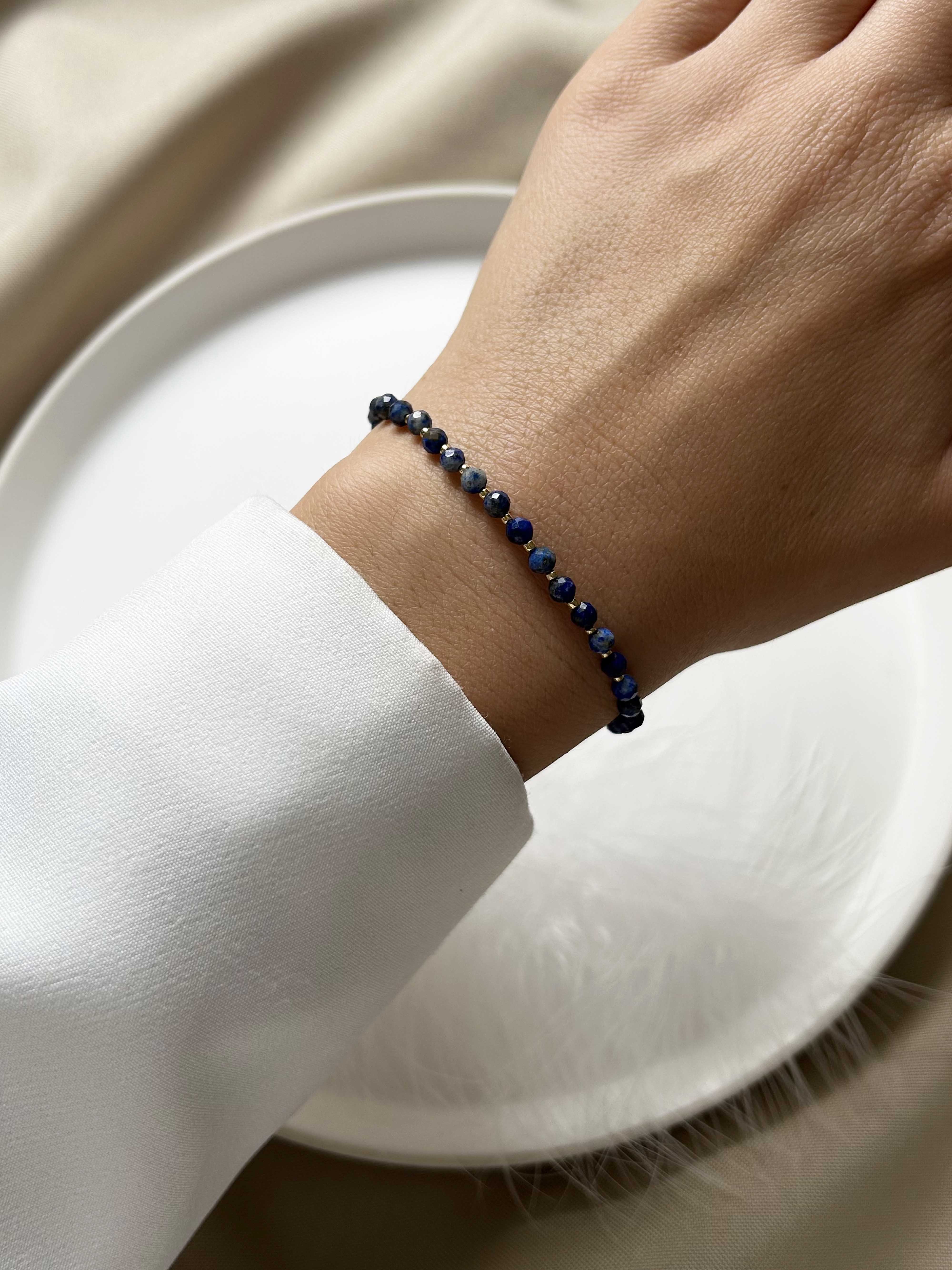 Браслет із каменю лазурит LeBijou жіночий браслет із лазуриту