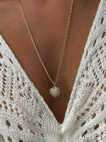 Золотая цепь с сердцем с фианитами 5606