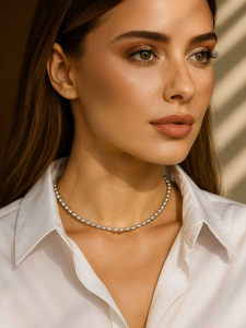 Чокер из серого жемчуга 5103