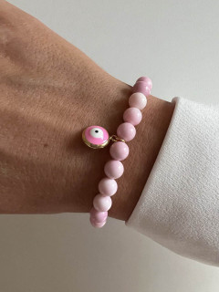 Armband aus rosa Edelstein mit Anhänger 5155