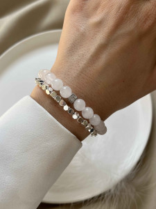 Набор женских браслетов агат и гематит 4558