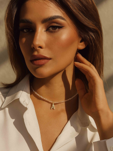 Shiny crystal choker with your initial 4778