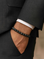 Мужской браслет из обсидиана 5003