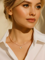 Чокер из розового опала с подвеской 5214