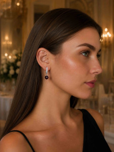 Earrings with garnet 5161