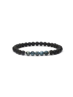 Men's stylish bracelet made from lava and agate 5006