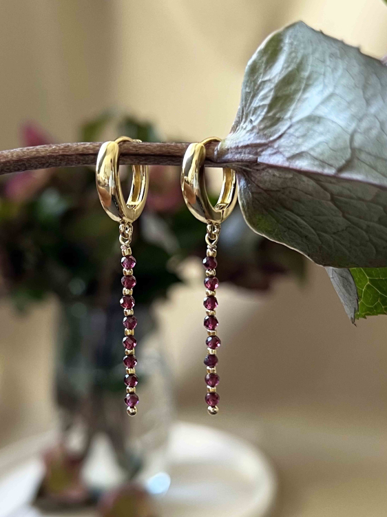 Серьги с гранатом 5456