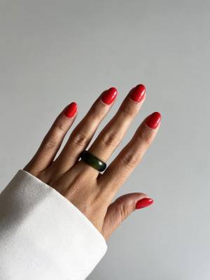 Черное кольцо из агата 5220