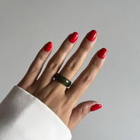 Кольцо из темного зеленого агата 5216