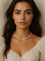 Белый чокер из жемчуга 4890