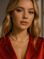 Белый чокер из жемчуга 4890