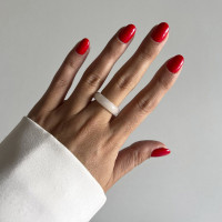 Белое кольцо из агата 5217