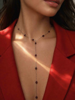 Колье на шею с гранатом в серебре 5667