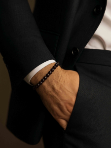 Чоловічий браслет із гранату 4676