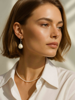 Серьги с натуральной жемчужиной 5166