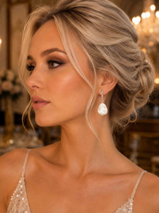 Earrings with natural pearl 5166