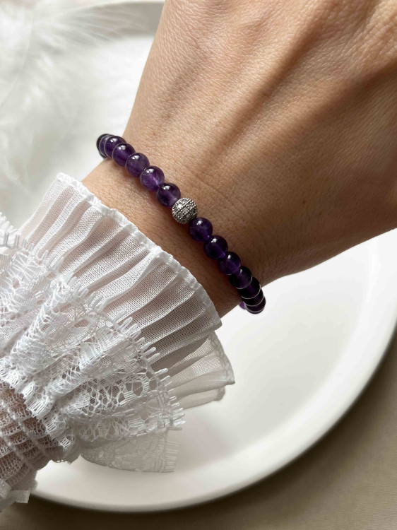 Аметистовый браслет для женщин 4578
