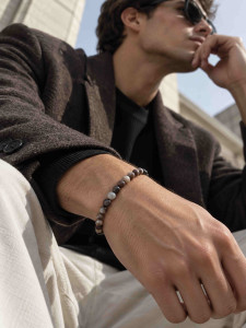 Herrenarmband aus echtem Achatstein 5040
