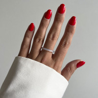 Белое кольцо из камня 5219