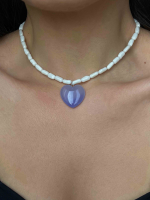 Чокер из коралла с сердцем 5286