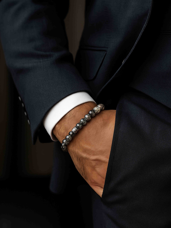 Мужской браслет из агата "Вены Дракона" 4574