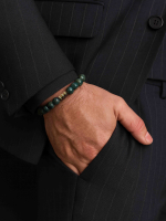 Мужской браслет из натурального камня яшма "кабамба" 4679