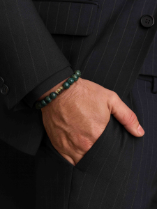 Чоловічий браслет з натурального каменю яшма 