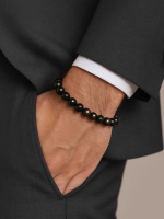 Обсидиан браслет 4573