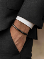 Мужской браслет из обсидиана 5042