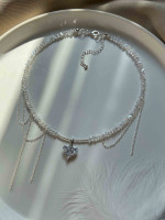 Колье на шею с цепочками и подвеской 5673