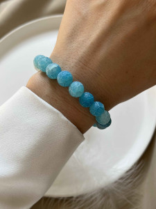 Браслет голубой агат 2177