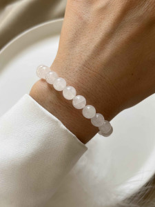 Браслет белый агат 1110