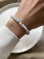 Браслет из аквамарина и лунного камня 5676 