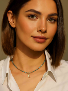 Чокер из камня с подвеской месяц 5046