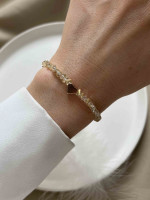 Хрустальний сияющий браслет цвета шампань 5677