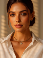 Чокер из гематита с солнцем 1229