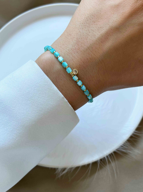 Blauer Armband aus Perlmutt 5359