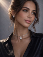 Hematite Sun Choker 3596