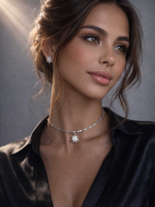 Чокер із гематиту з сонцем 3596