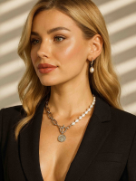 Крупная цепь с жемчугом 5235