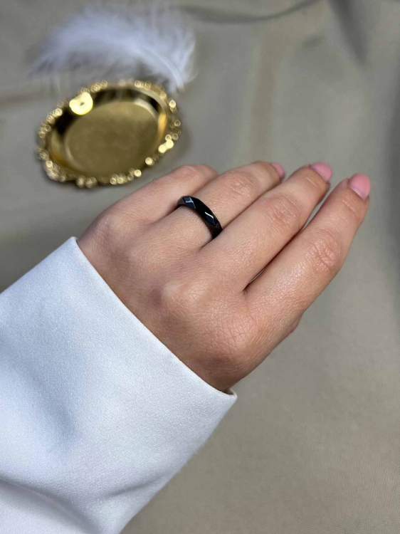 Серое кольцо из гематита 5360