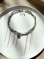 Многослойное колье с сердцем 5547