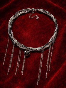 Multilayer necklace with heart 5547