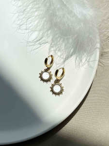 Сережки с преламутровым солнцем 5473