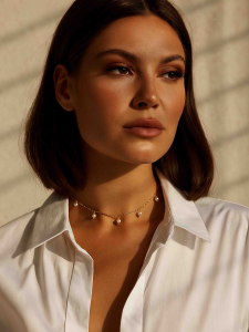 Золотая цепочка с жемчугом 5559