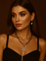 Large stainless steel chain necklace 4923