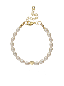 Armband aus natürlichen Perlen mit Herz 5177
