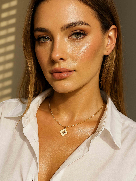 Choker with cubic zirconia and horseshoe pendant 5181