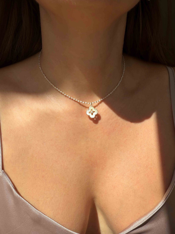 Choker with cubic zirconia and horseshoe pendant 5181