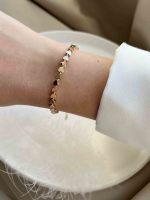 Золотой браслет с сердечками 5624